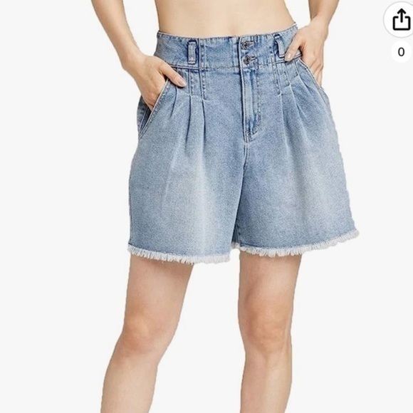 Wild Fable Women's Super-High Rise Pleated Bermuda Jean Shorts womens size 2 - Picture 1 of 6